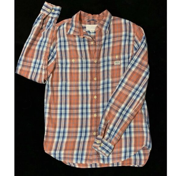 Vtg Distressed Denim & Supply Ralph Lauren Flannel Shirt Mens M Red Plaid - Picture 1 of 12